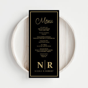 Wedding Monogram Reception Or Engagement Dinner Menu