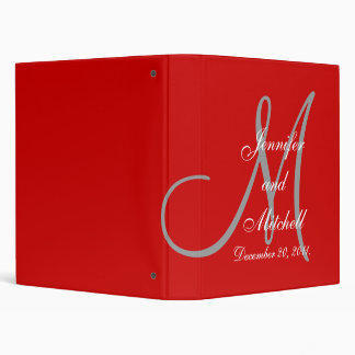 Wedding Monogram Red Planner Keepsake Binder