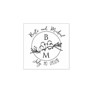 Wedding Monogram Rubber Stamp