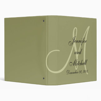 Wedding Monogram Sage Planner Keepsake Binder