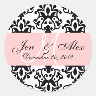 Wedding Monogram Save Date Damask Seal