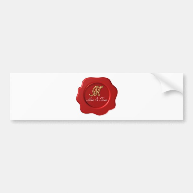 Wedding monogram seal bumper sticker (Front)