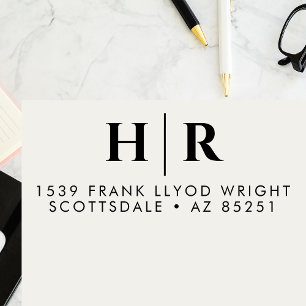 Wedding Monogram Simple Customized Return Address Self-inking Stamp