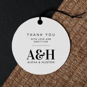 Wedding Monogram Simple Elegant Minimalist Chic Favour Tags