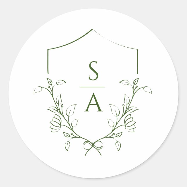Wedding monogram sticker for gift and favour (Front)