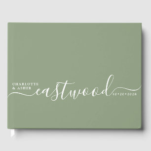 Wedding Monogram Wedding Sage Green Guest Book