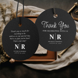 Wedding Monogram Welcome Gift Bag Or Basket Favour Tags