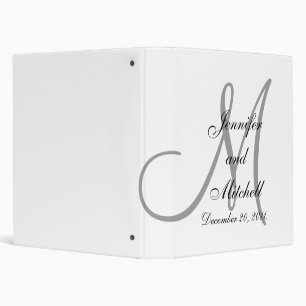Wedding Monogram White Planner Keepsake Binder