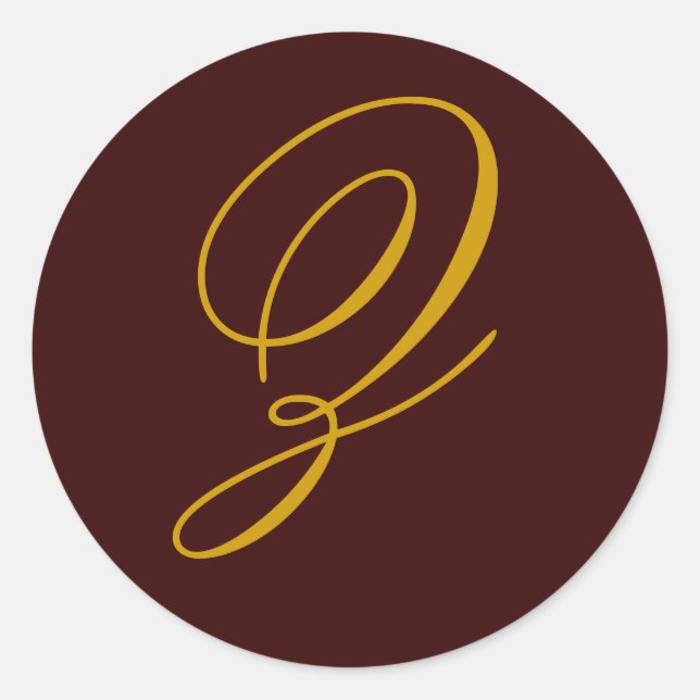 Wedding Monogram Z Gold Seal Sticker (Front)