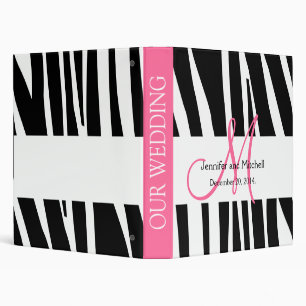 Wedding Monograms Zebra Pink Planner Binders