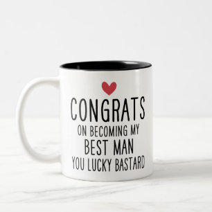 Wedding Morning gift Congrats On Being My Best Man Two-Tone Coffee Mug