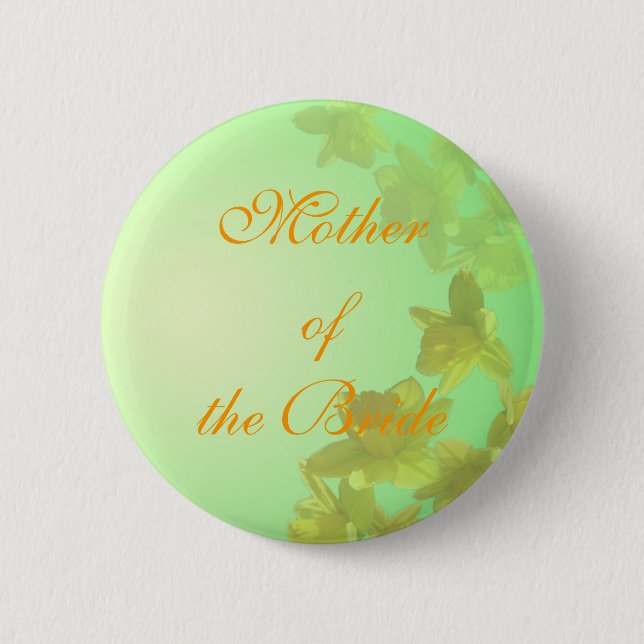 wedding mother of the bride button, 2 inch round button (Front)