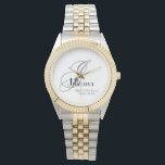 Wedding Mother Of The Groom Gift Monogram Chic  Watch<br><div class="desc">Bridal Party Gifts Wedding Mother Of The Groom Gift Monogram And Personalized Simple Elegant Chic Watch(. Click personalize this template to customize it with your monogram initial, the name and the wedding date quickly and easily. Wedding Mother Of The Groom Gift Monogram Chic Watch, is part of the Parent Gifts...</div>