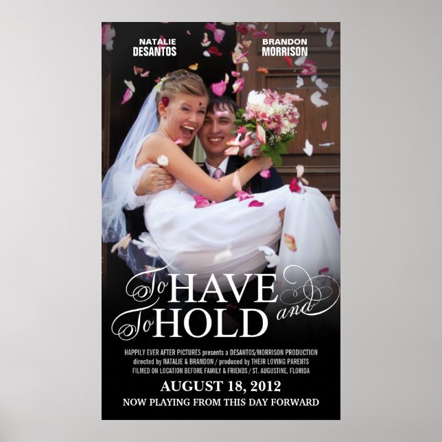 Wedding Movie Poster - Close-up Photo Template (Front)