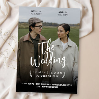 WEDDING MOVIE POSTER MINIMAL ROMANCE PHOTO INVITATION