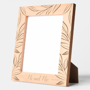 Wedding Mr and Mrs Botanical Personalized Newlywed Etched Frames