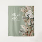 Wedding Mr and Mrs pampas grass modern elegant