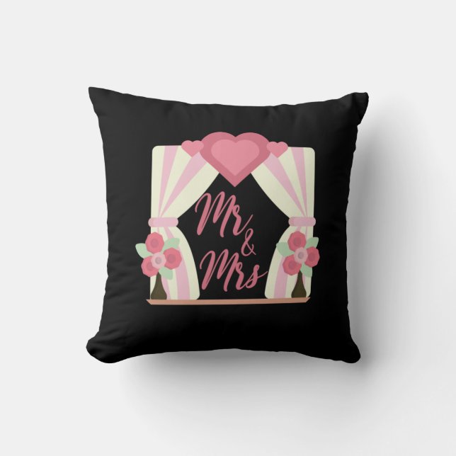 Wedding Mr And Mrs Throw Pillow (Front)