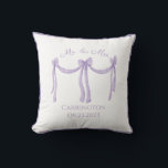 Wedding Mr. & Mrs. Keepsake Name Purple Elegant Throw Pillow<br><div class="desc">Beautiful and elegant wedding keepsake pillow in purple/lavender. Absolutely beautiful.  Add the bride and groom last name and make it their own.  What a pretty bridal shower or wedding gift they can enjoy for years and years.</div>