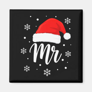 Wedding Mr. Santa Hat, Mr. Christmas Snowflakes Fo Magnet