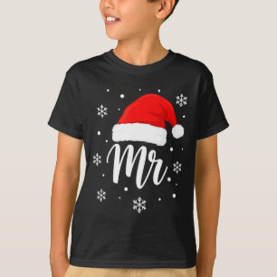 Wedding Mr. Santa Hat, Mr. Christmas Snowflakes Fo T-Shirt