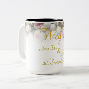 Wedding Mug - Bride with colourful wedding bouquet