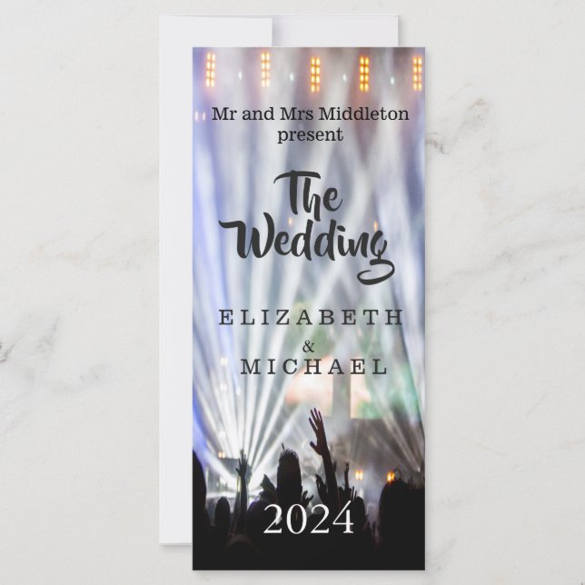 Wedding Music Festival Bright Lights Invitation (Front)