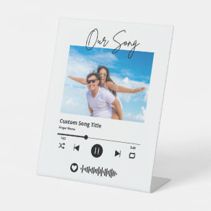 Wedding Music Scannable Code Our Song Pedestal Sign