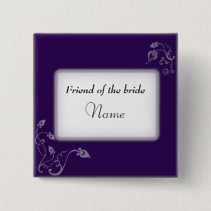 Wedding name tag 2 inch square button