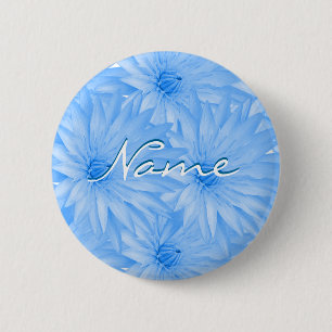 Wedding name tags - customizable blue lilly 2 inch round button