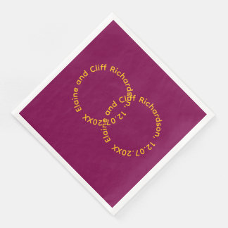 Wedding Names in Circles Napkin