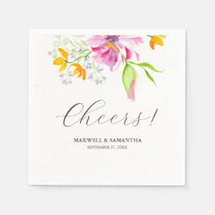 Wedding Napkins Botanical Pink Florals