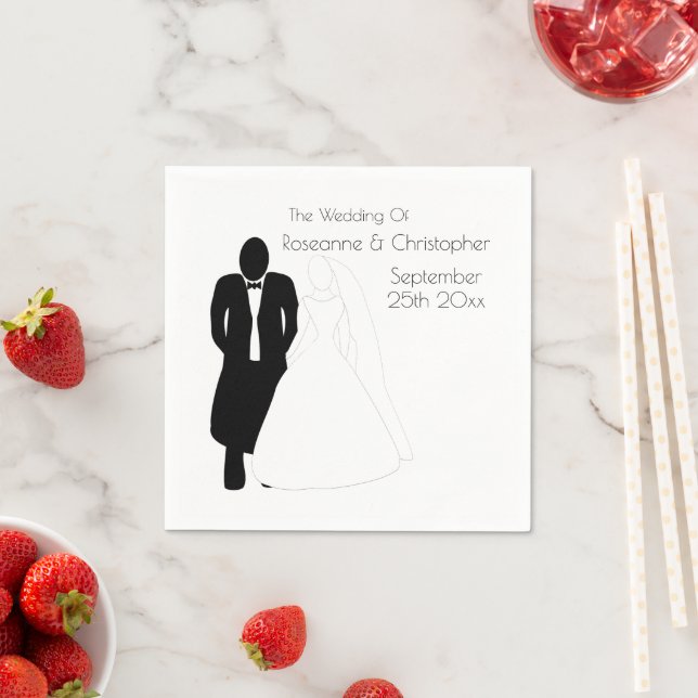 Wedding Napkins Bride Groom (Insitu)