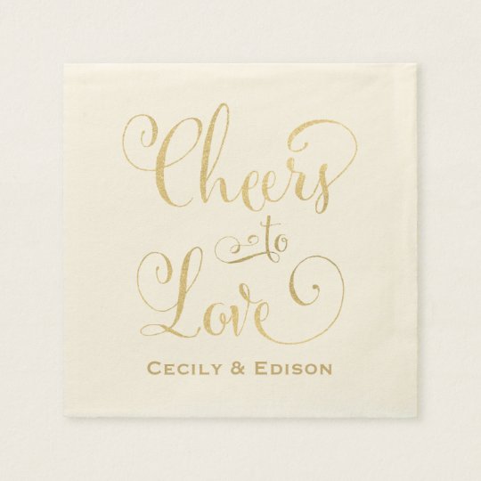 Wedding Napkins | Cheers to Love Design Disposable Napkins