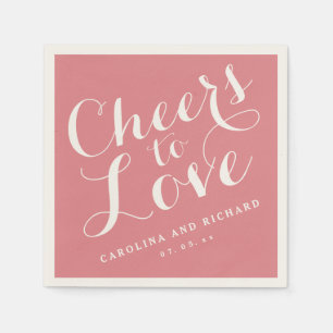 Wedding Napkins Coral Pink Cheers to Love