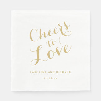 Wedding Napkins | Gold Cheers to Love