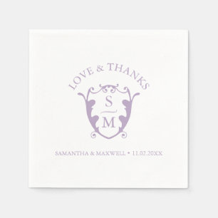Wedding Napkins Template Custom Monogram Crest