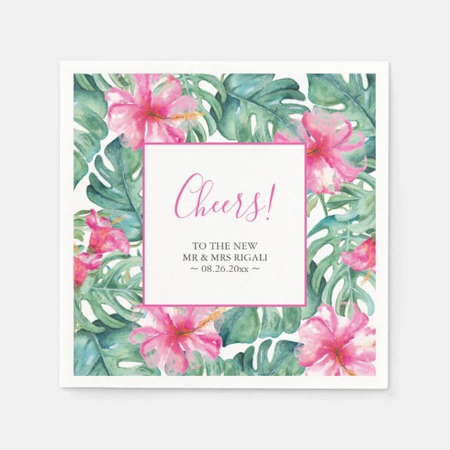 Wedding Napkins Tropical Destination (Front)