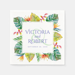 Wedding Napkins   Tropical Watercolor Floral