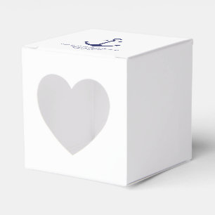 Wedding nautical anchor navy blue white elegant favor box