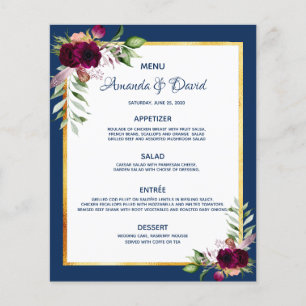 Wedding navy blue florals burgundy