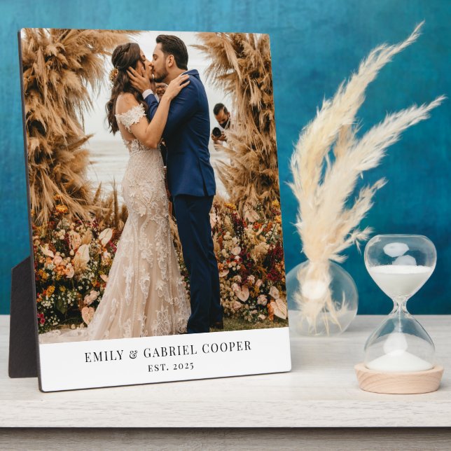 Wedding Newlywed Couple Photo Acrylic  Plaque (Side)