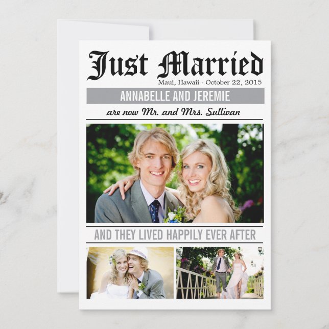 Wedding News Wedding Announcement - White (Front)