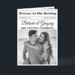 Wedding Newspaper Fun Photo Order of Service Program<br><div class="desc">A fun newspaper style wedding design. This newspaper wedding theme has been designed to mimic a traditional newspaper with customized headlines, text and black and white photos. This newspaper template will automatically change your uploaded photos into black and white, so need to change them. A unique newspaper style wedding design...</div>