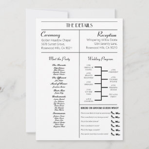 Wedding Newspaper Invitation with Program