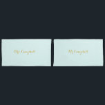 Wedding night in mint green with names pillowcase<br><div class="desc">Pillowcases in mint green with the names of the married couple easily customizable in gold:  Great for a newlyweds couple on honeymoon vacation or for a wedding night. Duvet covers in the same design are also available in store (see collection).</div>