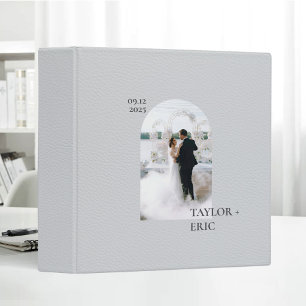 Wedding Notebook Simple Leather Custom Photo Text Binder