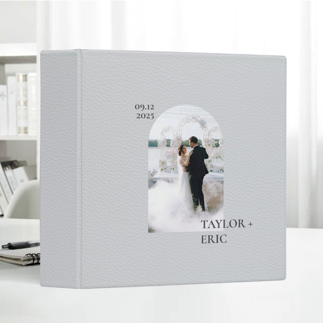Wedding Notebook Simple Leather Custom Photo Text Binder (Creator Uploaded)