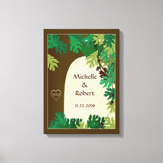 Wedding Oak Tree Custom Wrapped Canvas (Front)