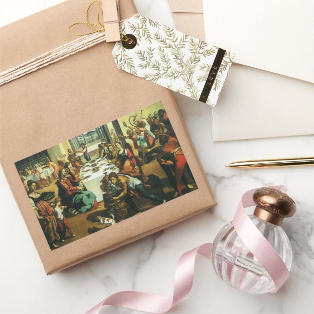 Wedding of Cana by Andrea Boscoli, Renaissance Art Sticker (Gifting)